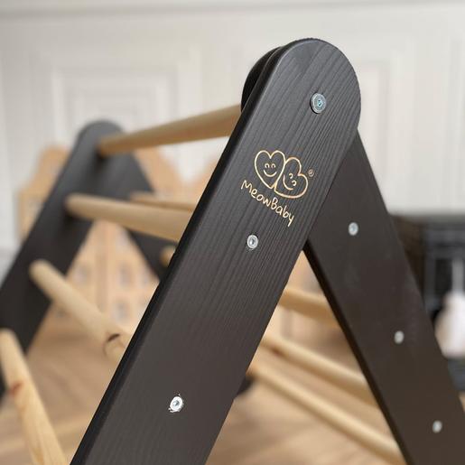 MeowBaby - Escalera de madera Montessori color negro escalada para niños