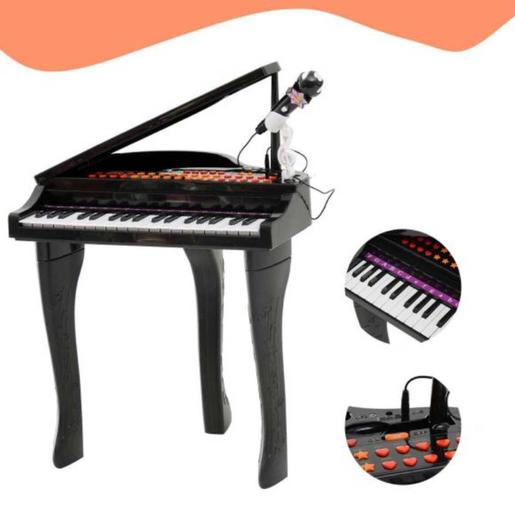 Homcom - Mini Piano Electrónico de Juguete Negro