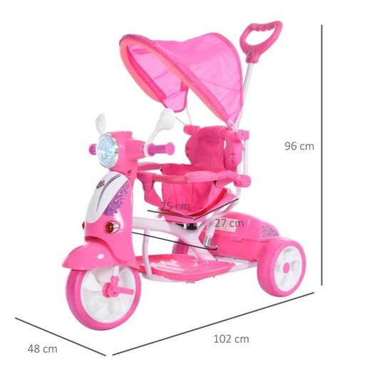 Homcom - Triciclo Plegable Infantil Rosa HomCom