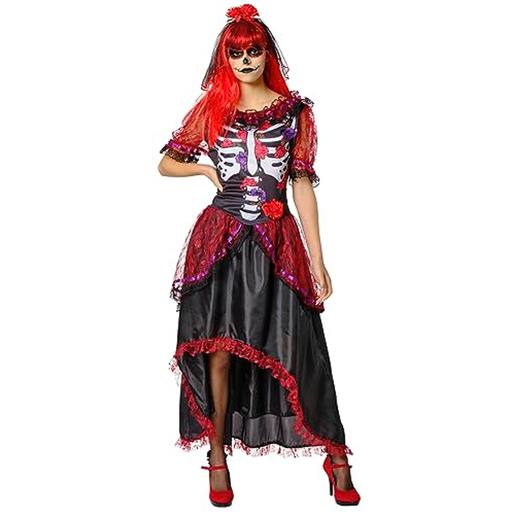 Disfraz de Le Catrina para mujer, vestido estampado y diadema, oficial para  Halloween, Carnaval, fiestas y cosplay ㅤ, Halloween Disfraz Adulto