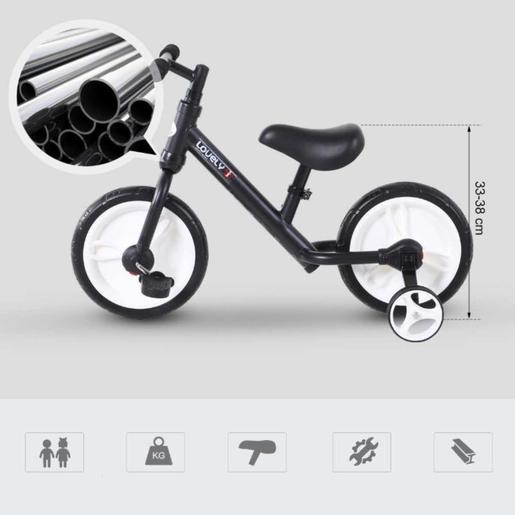 Homcom - Bicicleta de Equilibrio con Pedales Negra HomCom