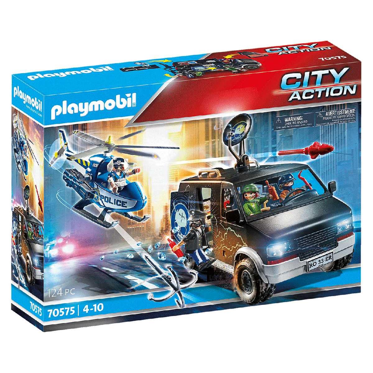 Playmobil - Helicóptero de policía: persecución del vehículo huido - 70575 | City Action Policia | Toys"R"Us