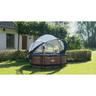 EXIT - Piscina Wood redonda 244 cm con cúpula y bomba de filtro