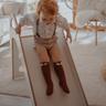 MeowBaby - Tobogán de madera para niños 87 x 46 cm blanco