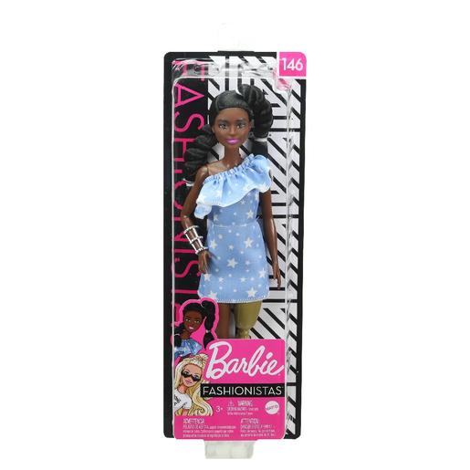 Barbie - Muñeca Fashionista - Vestido Azul Estampado Estrellas