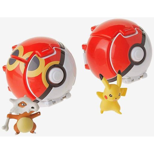 Bizak - Pokemon - Conjunto de Pokeball lanzable con Pikachu y Cubone ㅤ