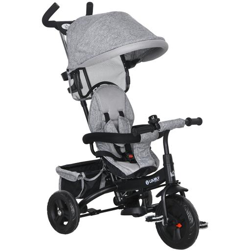 Homcom - Triciclo para bebé con capota Gris