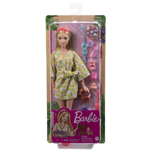 Barbie - Boneca Relax no Spa com mascote e acessórios de spa ㅤ
