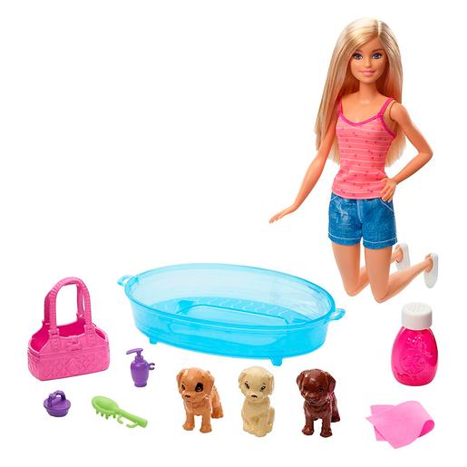 Barbie - Muñeca Rubia y sus Cachorros