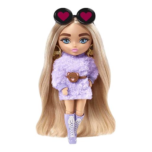 Barbie - Muñeca Extra - Minimuñeca con sudadera morada
