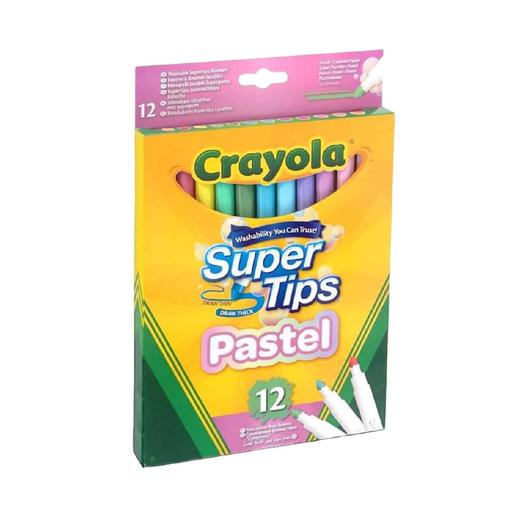 Crayola - 12 Rotuladores Super punta lavables Pastel