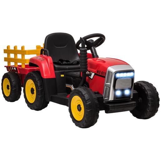 Homcom - Tractor elécrico Rojo