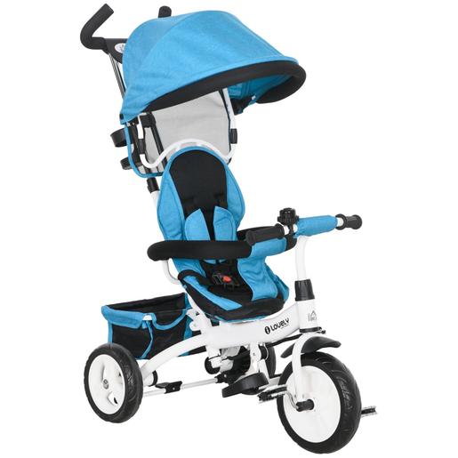 Homcom - Triciclo para bebé con capota Azul
