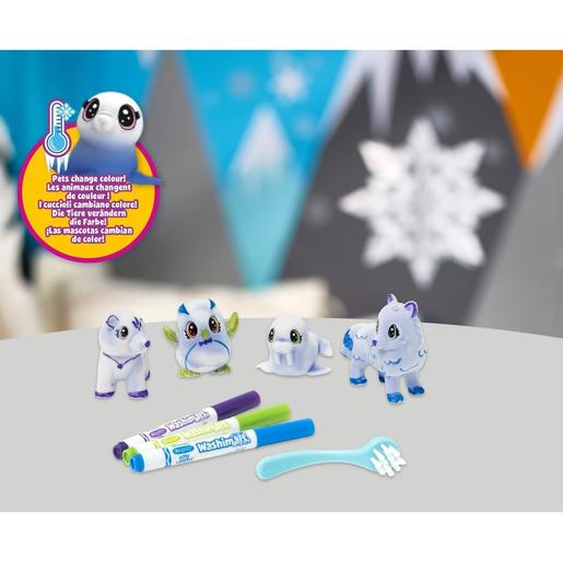 Crayola - Kit de actividades para colorear y bañar cachorros Washimals Arctic Adventure ㅤ