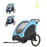 Homcom - Remolque infantil para bicicleta 3 en 1 azul y negro