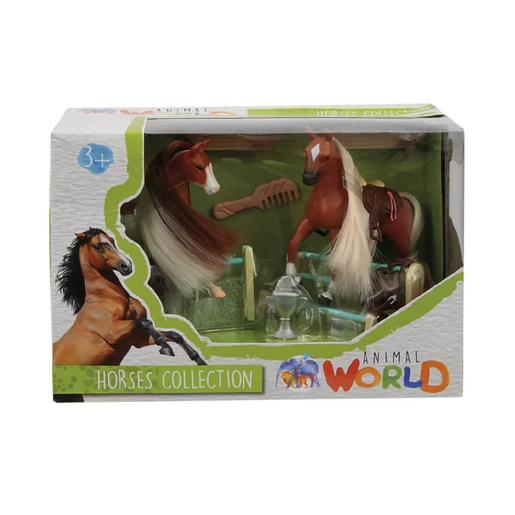 Animal World - 2 caballos y accesorios (varios modelos)