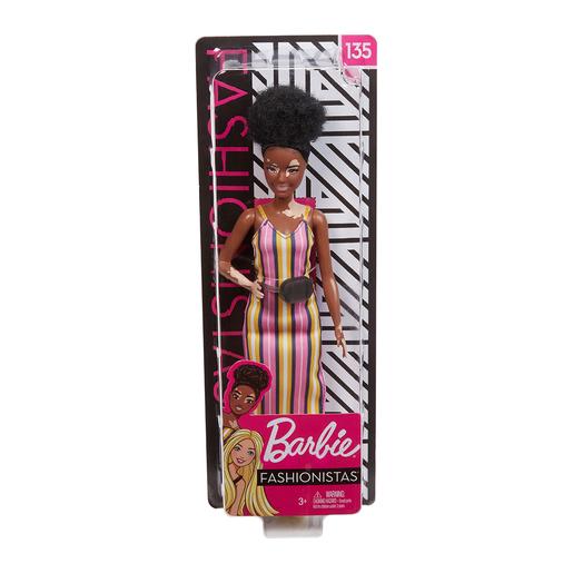 Barbie - Muñeca Fashionista Vitíligo - Vestido de Rayas