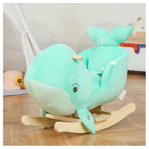 Homcom - Balancín ballena para bebés con sonidos, Caballo Balancin