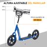 Homcom - Patinete Scooter Ajustable 2 ruedas Azul