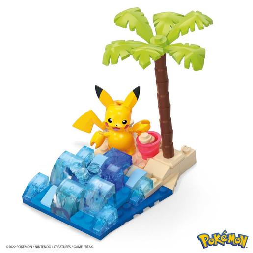 Mattel - Pokemon - Construcción de aventuras Pokemon Pikachu en la playa - 79 piezas, Mega Construx ㅤ