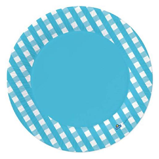 Pack 8 platos ecológicos de cartón - Cuadros azules