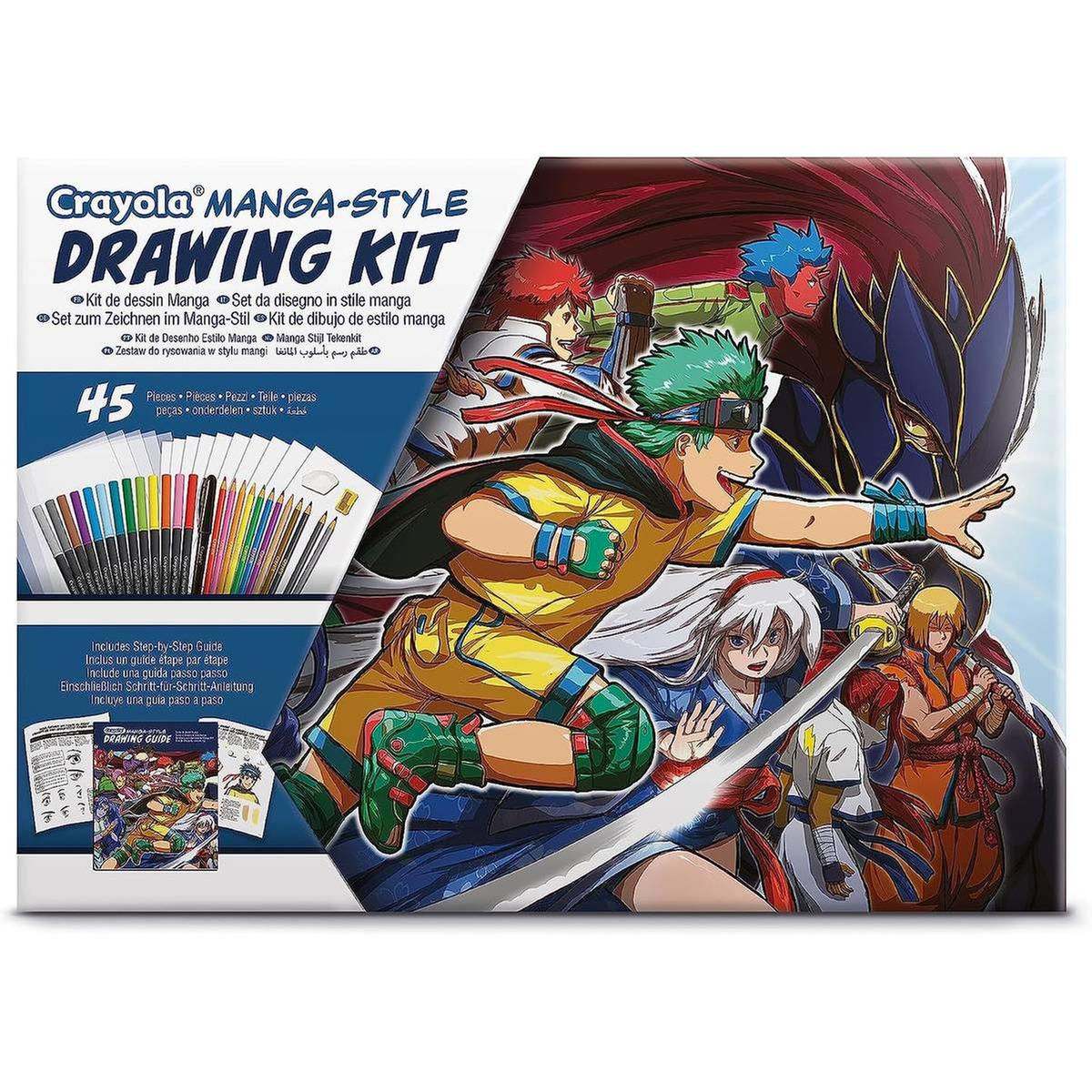 Crayola - Kit de dibujo Manga con 45 piezas, actividad creativa y regalo ㅤ, Crayola Actividades