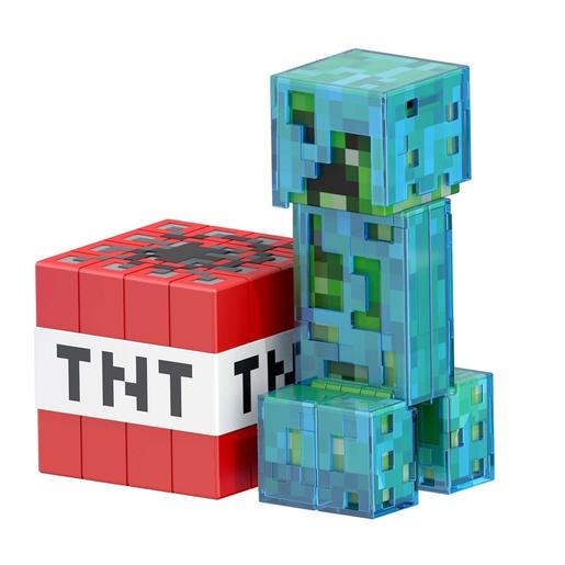 Minecraft - Figura articulada Creeper Nível Diamante com acessórios ㅤ