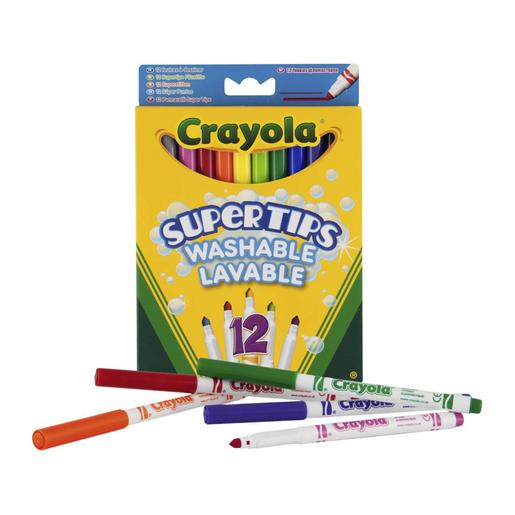 Crayola - 12 Rotuladores Super punta lavables