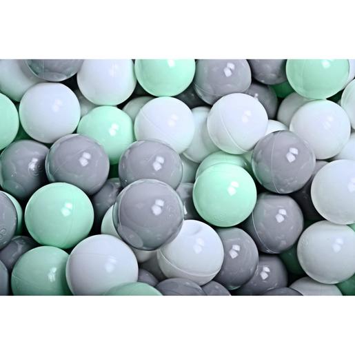 MeowBaby - Piscina redonda de bolas gris 90 x 30 cm con 200 bolas blanco/gris/verde