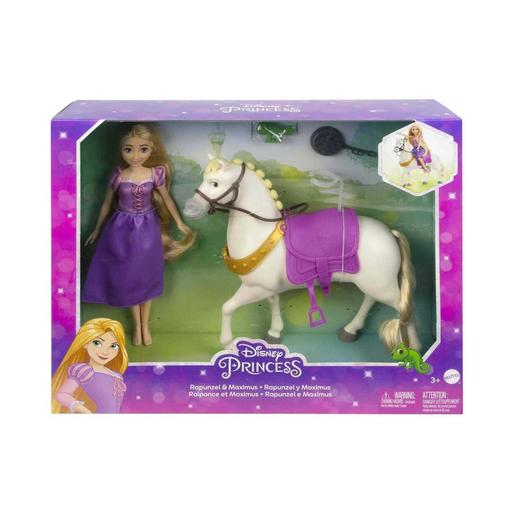 Disney - Rapunzel - Muñeca princesa y caballo de juguete, Mattel HLW23