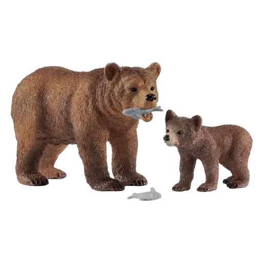 Schleich - Mamá osa grizzly con cría