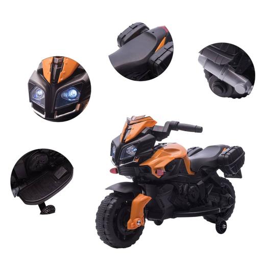 Homcom - Moto infantil eléctrica negra y naranja