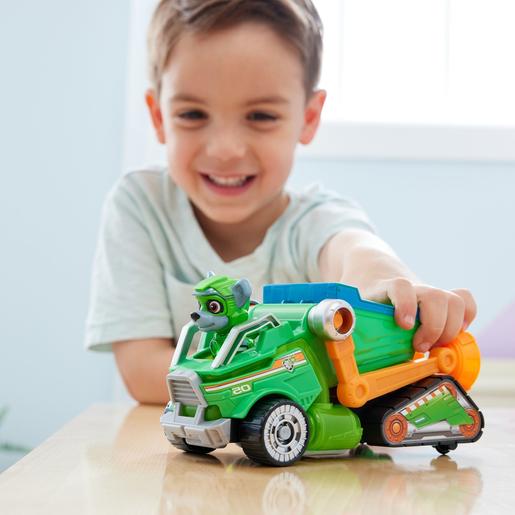 Energía - Patrulla Canina - Camión de reciclaje de juguete con figura de acción Rocky, luces y sonidos ㅤ