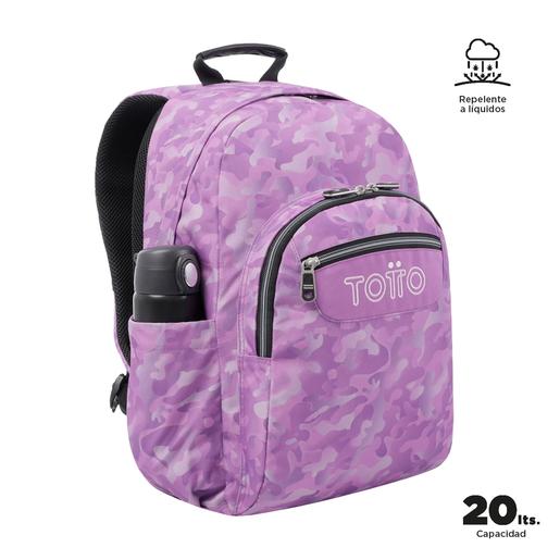 Totto - Mochila escolar adaptable a carro camuflaje rosa Acuareles