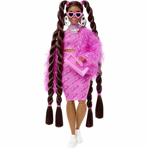 Barbie - Muñeca Extra - Conjunto logo Barbie Años 80