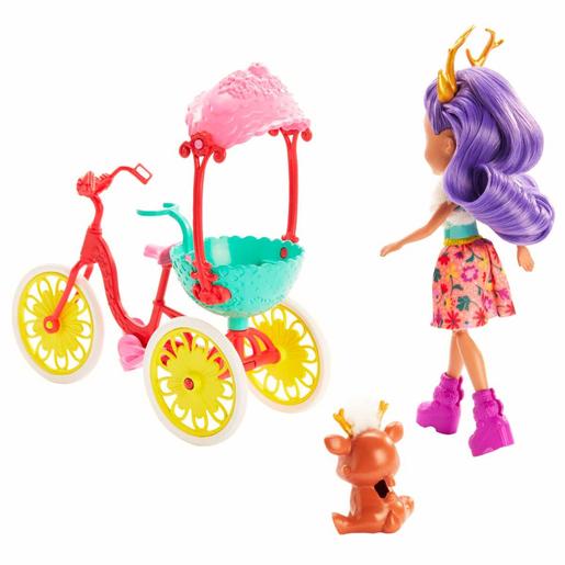 Enchantimals - Pack muñeca con mascota y bicicleta