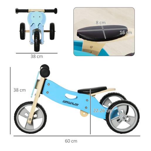 Homcom - Bicicleta de madera 2 en 1 sin pedales