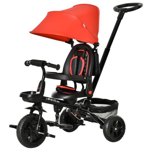 Homcom - Triciclo bebé 4 en 1 rojo
