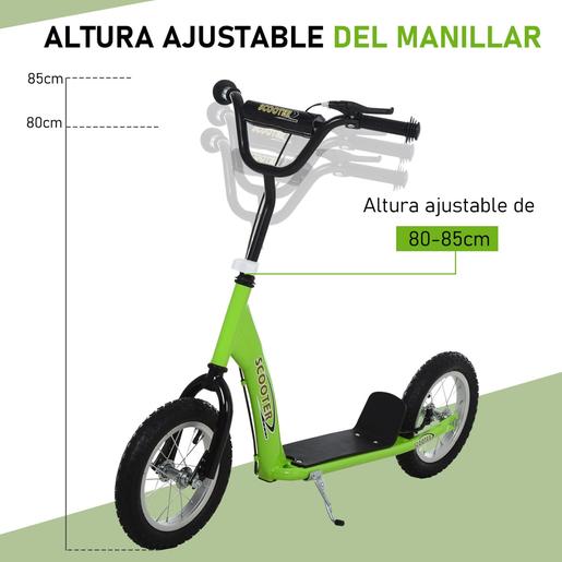 Homcom - Patinete Scooter Ajustable 2 ruedas Verde