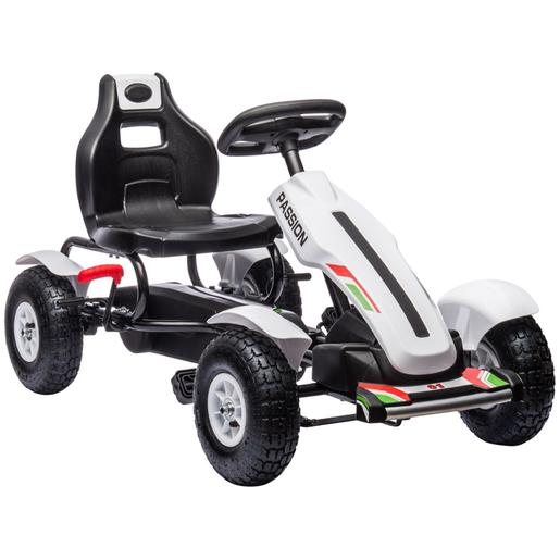 Homcom - Go Kart con pedales blanco-negro