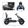 Homcom - Go Kart con pedales azul-negro