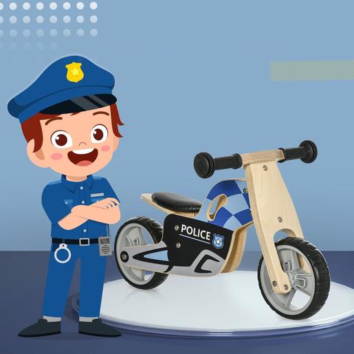 Aiyaplay - Moto policía de madera sin pedales