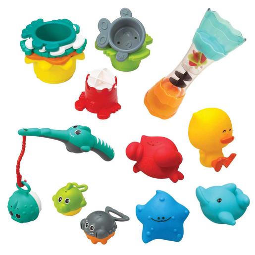 Play - Set de baño Infantino Splish & Splash multicolor, 17 piezas ㅤ