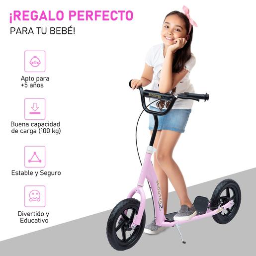 Homcom - Patinete Scooter Ajustable 2 ruedas Rosa