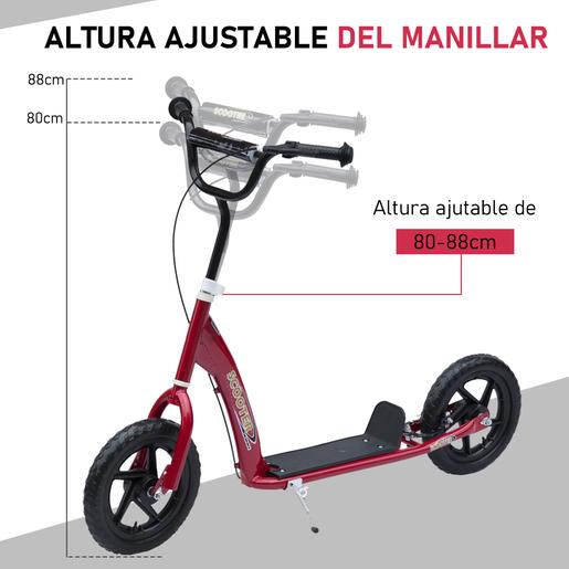 Homcom - Patinete Scooter Ajustable 2 ruedas Rojo