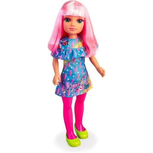 Famosa - Muñeca con pelo rosa neón, estilo moderno y accesorios (Varios modelos) ㅤ