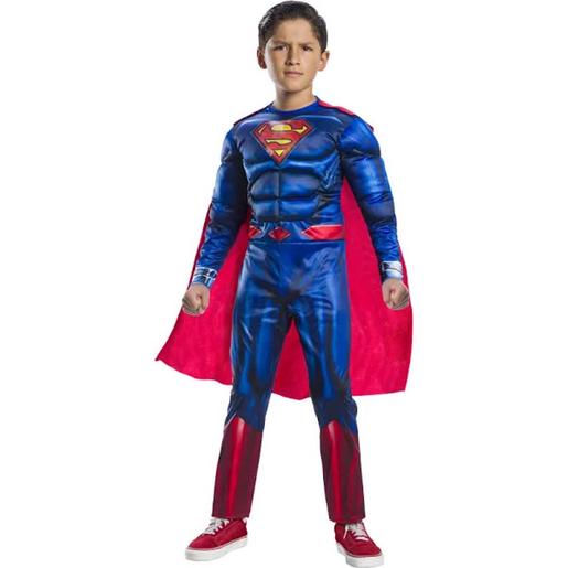 Rubie's - Superman - Disfraz Superman Black Line Deluxe infantil con pecho musculoso y capa ㅤ