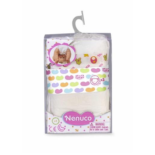 Nenuco - Pack 3 pañales para muñeco bebé (varios colores)