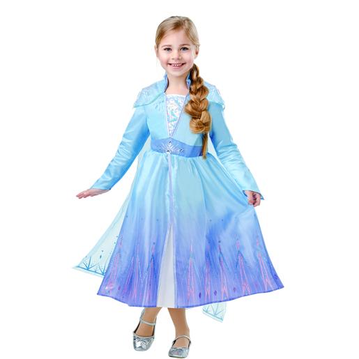 Frozen - Disfraz Infantil Elsa Travel Deluxe Frozen II 7-8 años