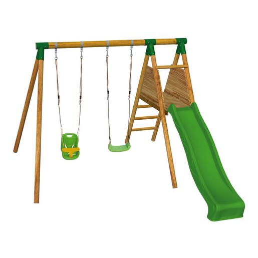 Parque juegos infantil de madera Mauna Loa con asiento para bebé